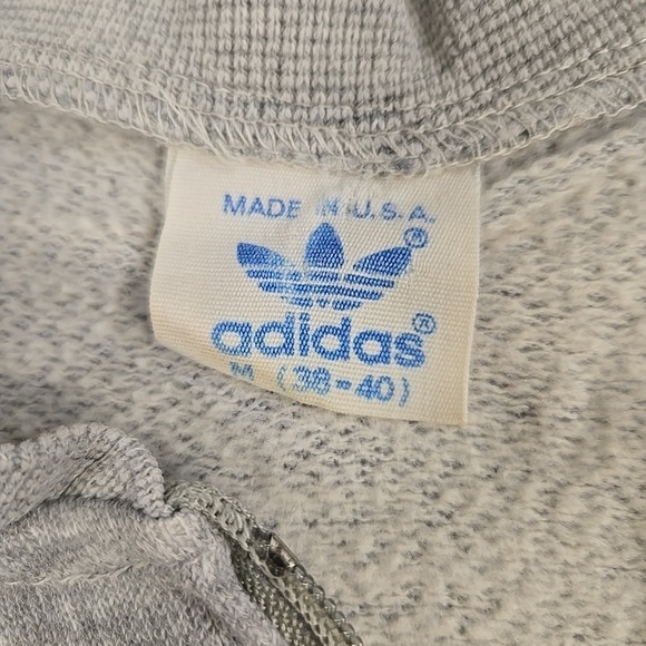 Vintage Adidas Zip Up Track Jacket Grey Blue Men's Medium Made in USA - Picture 3 of 16